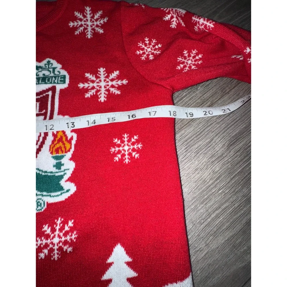 Liverpool FC Official Kids Christmas Sweater Red White YNWA Youth 11-12 Years